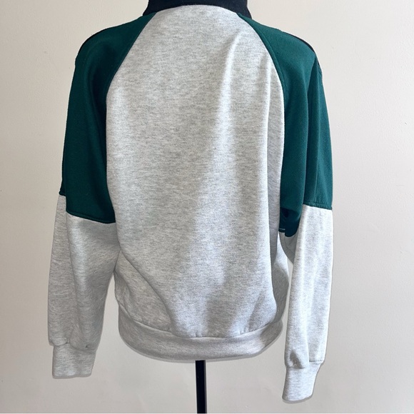 PONY Vintage Full Zip Sweatshirt Adult Medium 80s 90s Gray Green - Picture 3 of 7